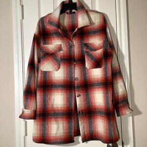 Prettygarden Women Flannel Plaid Jacket/Top